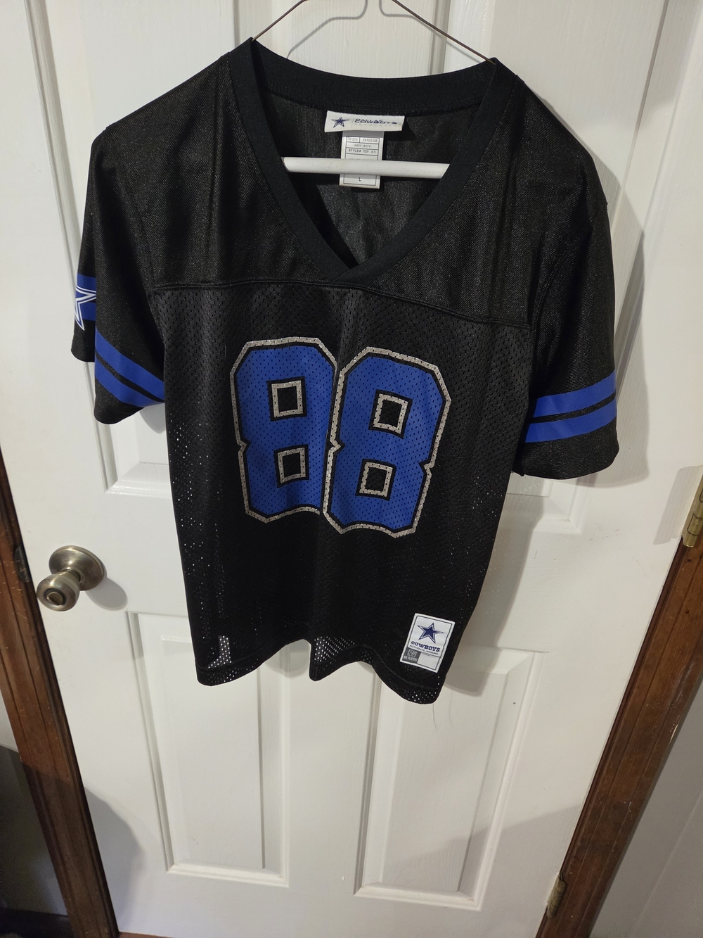 Youth Large Dallas Cowboys Black Jersey#88 Bryant